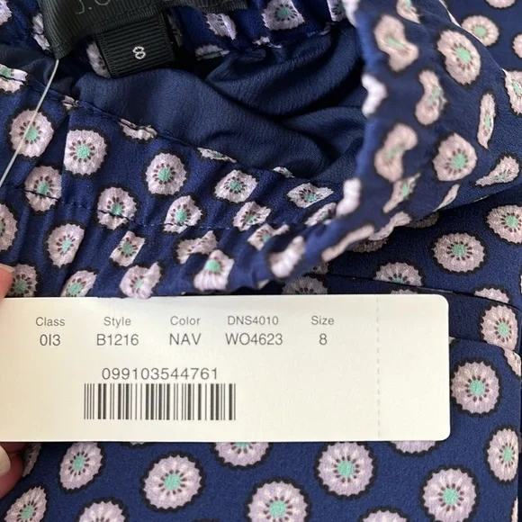 J.Crew Turner Pant In Medallion Foulard -Blue/ Lilac- Size 8 - Picture 7 of 7